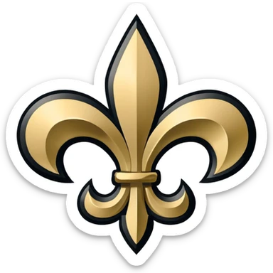 New Orleans Saints football logo with fleur-de-lis in black and gold colors sticker