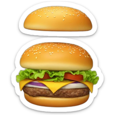 À mix of a burger and Saturn sticker