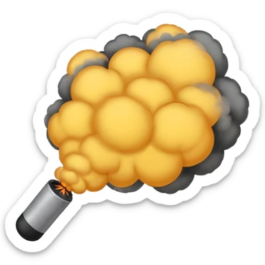 Smoke Bomb – Small black ball releasing a puff of smoke sticker