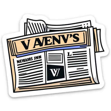 Vavinews logo with newspaper and headlines sticker