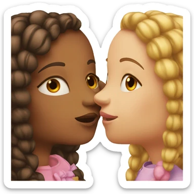 2 kissing girl bestfriends sticker