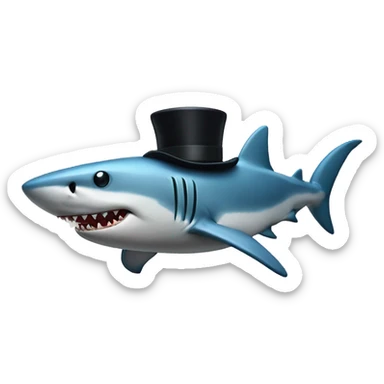 Shark with a top hat sticker