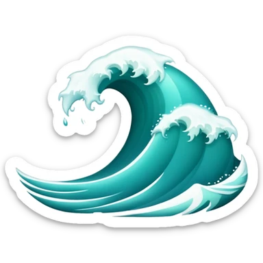 wave emoji with a bit of green sticker