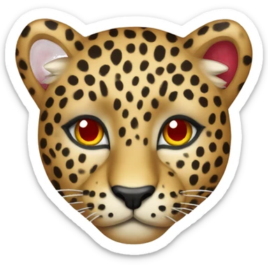 Leopard with red bows sticker