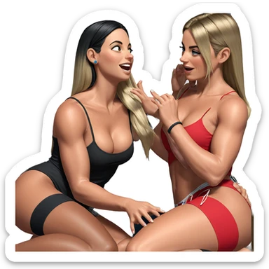 blonde and black haired duo sticker