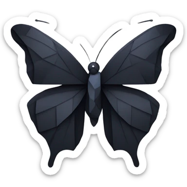 black butterfly in geometric style. wings consist of polygons sticker