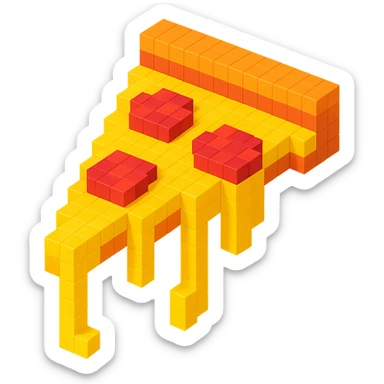 pizza with cheese pull effect sticker