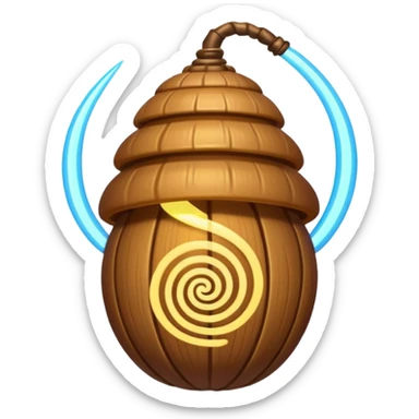 Magic acorn with spiral glow lines sticker