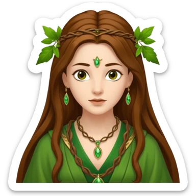 Leaf-necklace druid queen sticker