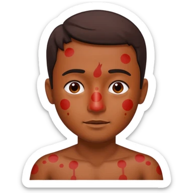 A boy named Sameer, itching and have red spots all over the body sticker