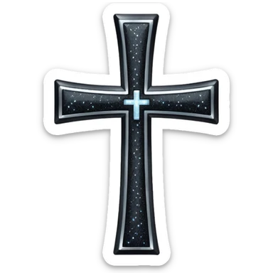  Glitter black cross sticker