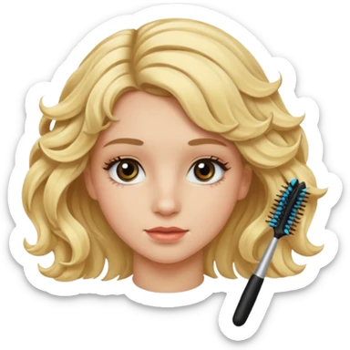 wawy haired blonde teenage girl with mascara sticker