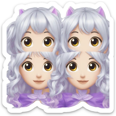 Magical anime girl 3/4 rotated head sticker