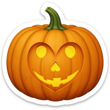 Pumpkin with a heart shape sticker