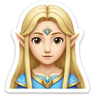 Zelda with long blonde hair and pointed ears sticker