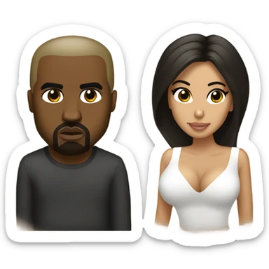Kanye west and Kim kardasian sticker