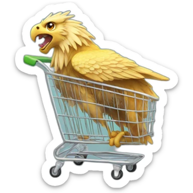 A gryphon in a shoppingcart sticker