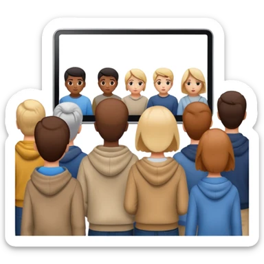 personas viendo una pantalla grande estan de espaldas sticker