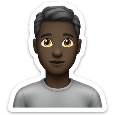 dark-skinned boy in light grey shirt sticker