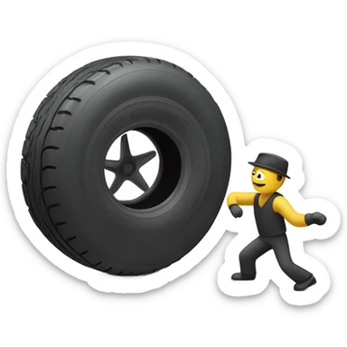 A tire man dancing sticker