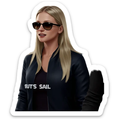 blonde girl in sunglasses sticker