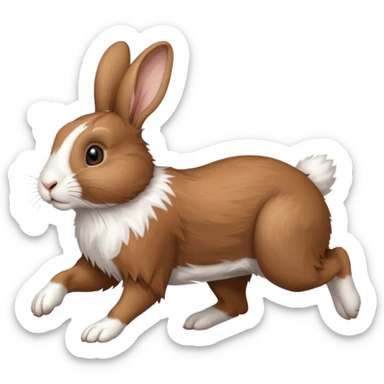 High resolution of a running farm rabbit sticker
