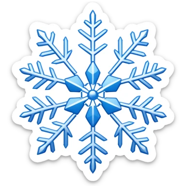 white snowflake with blue snowflake sticker