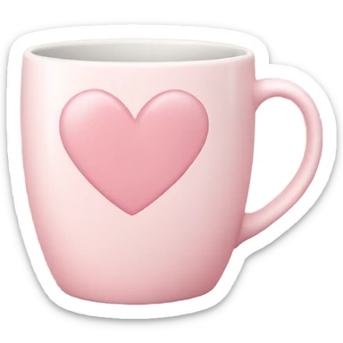 Light pastel pink heart mug sticker
