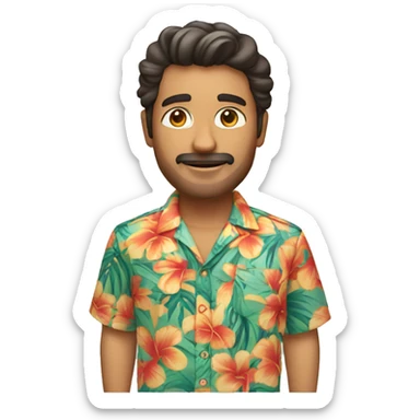 cool hawaiian shirt male sticker