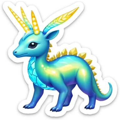 Shiny Aurorus-Heliolisk-Arbil-Fakémon-hybrid-creature (full body)  sticker