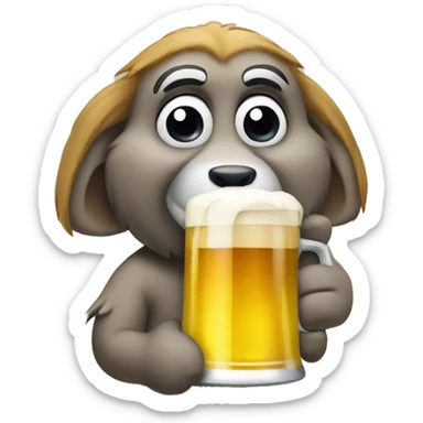 Scimmia con birra in man sticker