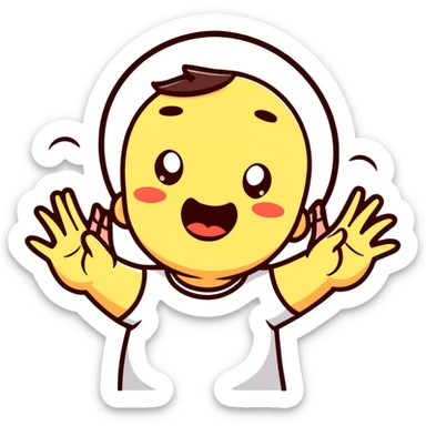 choking face with hands reaching out sticker