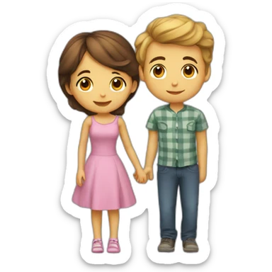 petite amie et garçon bisous sticker