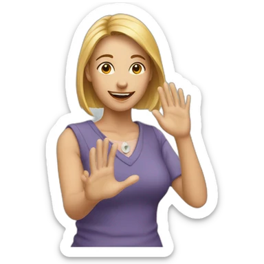 woman tipping hand sticker