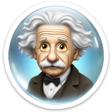 Albert Einstein with crystal ball sticker