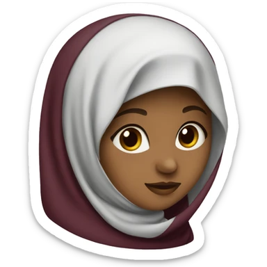 A girl in a hijab in burgundy sticker