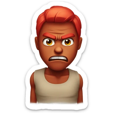 Red skin very angry sticker