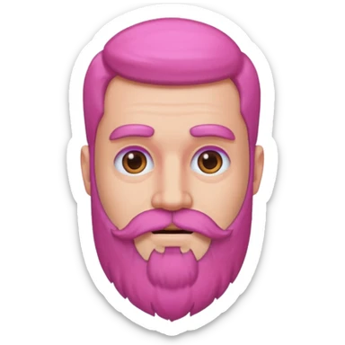 pink bearded man sticker