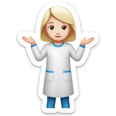 child standing proudly in a clean room, cheerful and organized sticker