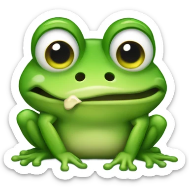 Sad and injured frog sticker