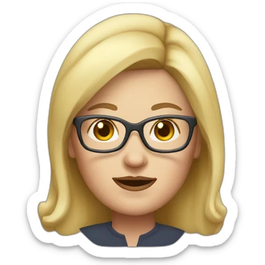 Woman fat, blonde, with glasses, with a small noise, 55 years old sticker
