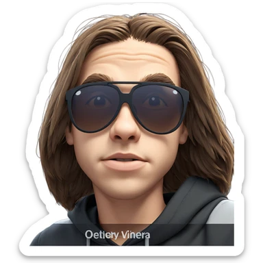 sunglasses on a brown haired boy sticker