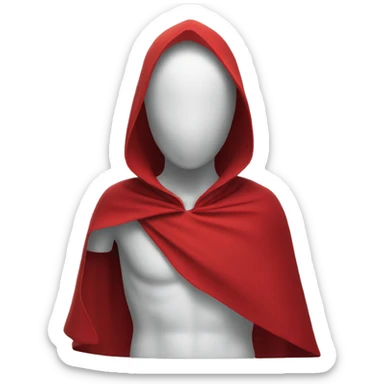faceless mannequin flapping red cape sticker