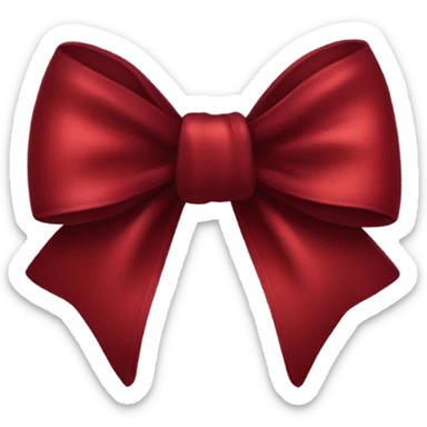 cute dark red bow sticker