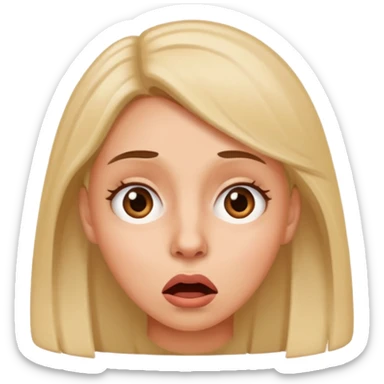 woman surprised and uncomfortable with nostrils flared sticker