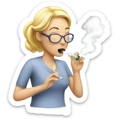 woman vaping  sticker