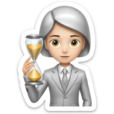 future Explorer with futuristic sandglass sticker