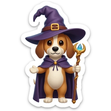 Dog wizard sticker