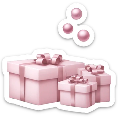 Light pink Christmas gifts under a white Christmas tree  sticker