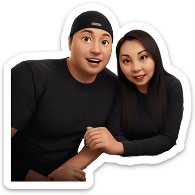 casual indoor portrait of friends sticker